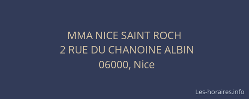 MMA NICE SAINT ROCH