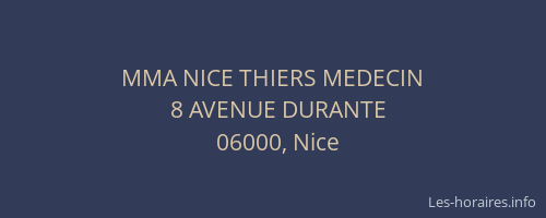 MMA NICE THIERS MEDECIN