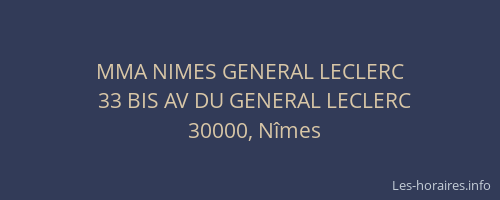 MMA NIMES GENERAL LECLERC
