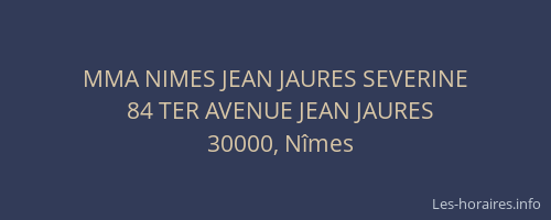 MMA NIMES JEAN JAURES SEVERINE