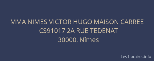 MMA NIMES VICTOR HUGO MAISON CARREE