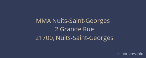 MMA Nuits-Saint-Georges