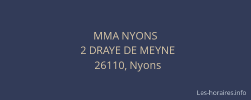 MMA NYONS