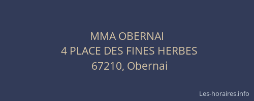 MMA OBERNAI