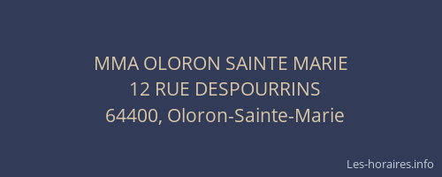 MMA OLORON SAINTE MARIE