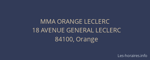 MMA ORANGE LECLERC