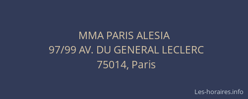 MMA PARIS ALESIA