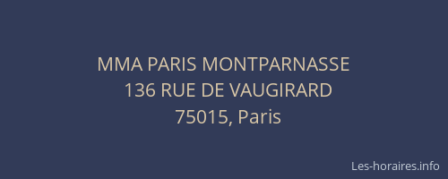 MMA PARIS MONTPARNASSE