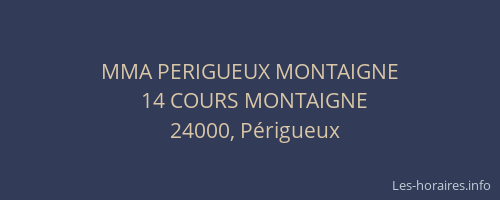 MMA PERIGUEUX MONTAIGNE