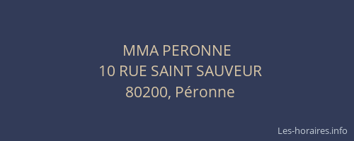 MMA PERONNE