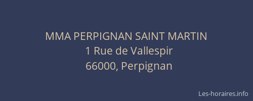MMA PERPIGNAN SAINT MARTIN