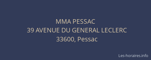 MMA PESSAC