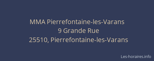 MMA Pierrefontaine-les-Varans