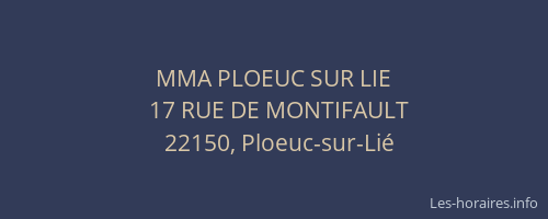 MMA PLOEUC SUR LIE