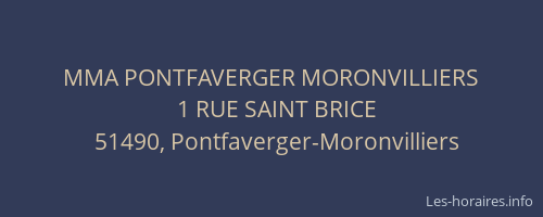 MMA PONTFAVERGER MORONVILLIERS