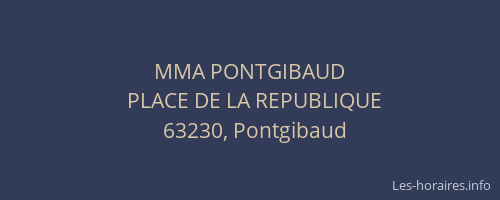 MMA PONTGIBAUD