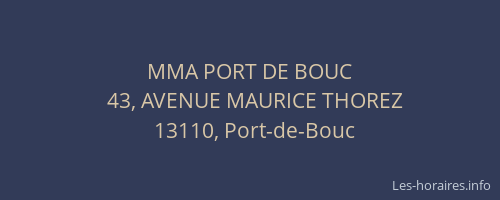 MMA PORT DE BOUC