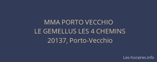 MMA PORTO VECCHIO