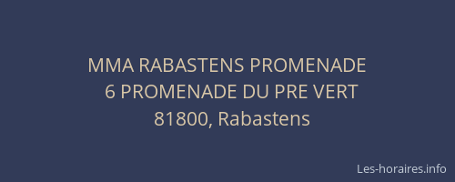 MMA RABASTENS PROMENADE