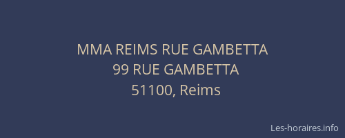 MMA REIMS RUE GAMBETTA