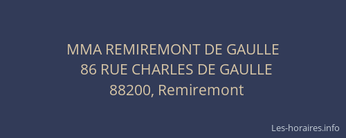 MMA REMIREMONT DE GAULLE