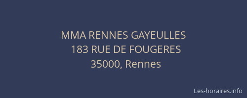MMA RENNES GAYEULLES