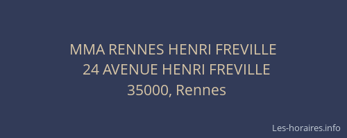 MMA RENNES HENRI FREVILLE