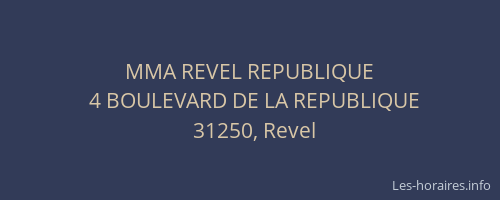 MMA REVEL REPUBLIQUE