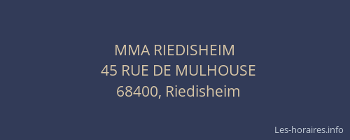 MMA RIEDISHEIM