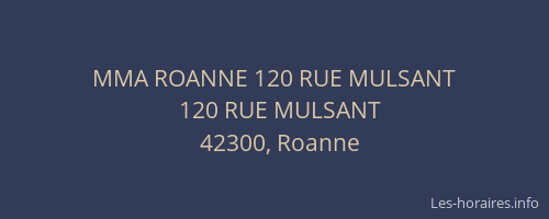 MMA ROANNE 120 RUE MULSANT