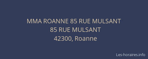 MMA ROANNE 85 RUE MULSANT