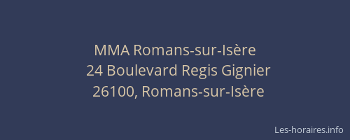 MMA Romans-sur-Is&egrave;re