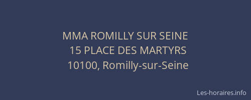 MMA ROMILLY SUR SEINE