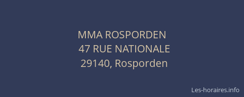 MMA ROSPORDEN