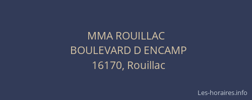 MMA ROUILLAC
