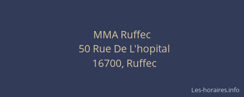 MMA Ruffec