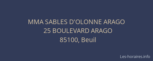 MMA SABLES D'OLONNE ARAGO