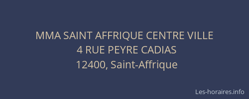 MMA SAINT AFFRIQUE CENTRE VILLE