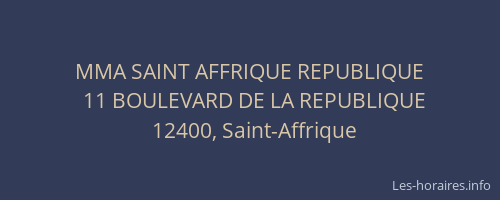 MMA SAINT AFFRIQUE REPUBLIQUE