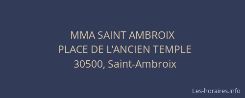 MMA SAINT AMBROIX
