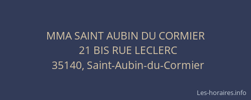 MMA SAINT AUBIN DU CORMIER