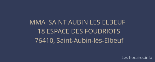 MMA  SAINT AUBIN LES ELBEUF
