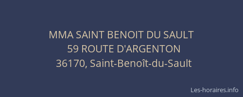 MMA SAINT BENOIT DU SAULT