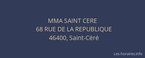 MMA SAINT CERE