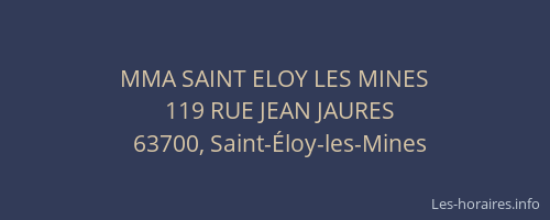 MMA SAINT ELOY LES MINES