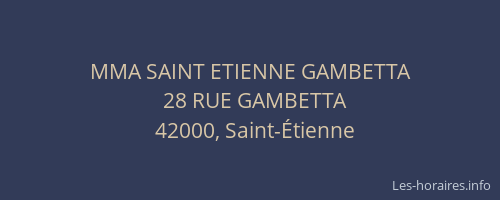 MMA SAINT ETIENNE GAMBETTA