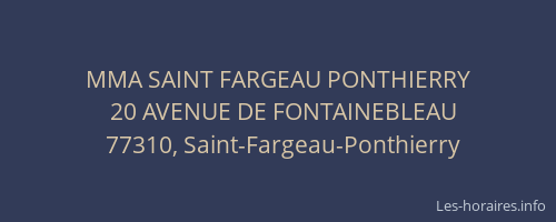 MMA SAINT FARGEAU PONTHIERRY