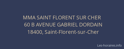 MMA SAINT FLORENT SUR CHER