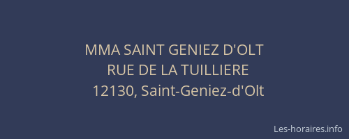 MMA SAINT GENIEZ D'OLT