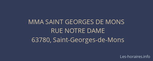 MMA SAINT GEORGES DE MONS